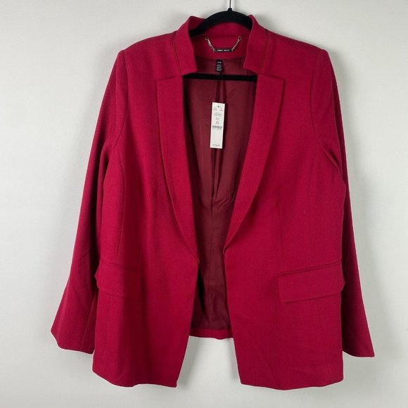 White House Black Market The Luxe Suit Blazer Size 16W Cardinal Red - Picture 1 of 13